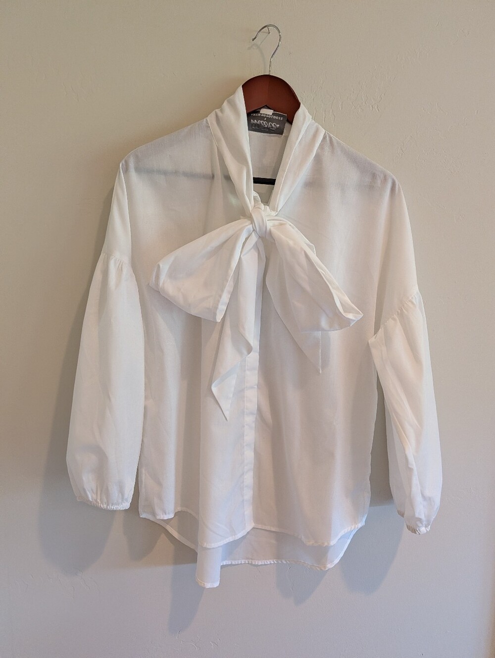 Mare Mare X ANTHROPOLOGIE Neck Tie Bow Puff Sleeve Button Down Blouse MP‼️ NWT
